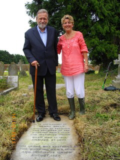 Kevin and Yvonne at a familiar spot- Henry Sollys grave